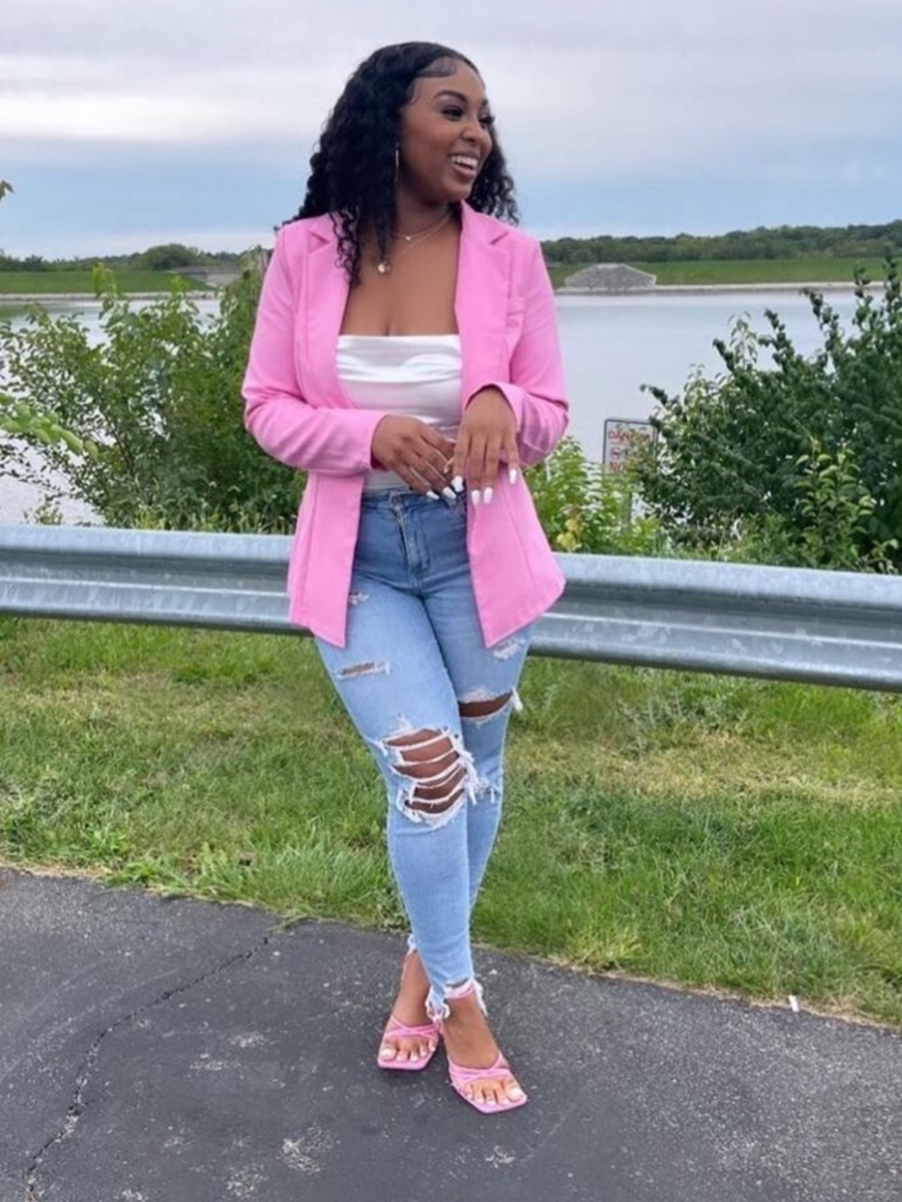 Pink Tailored Blazer & Short Set - XS & M - Picture 6 of 12